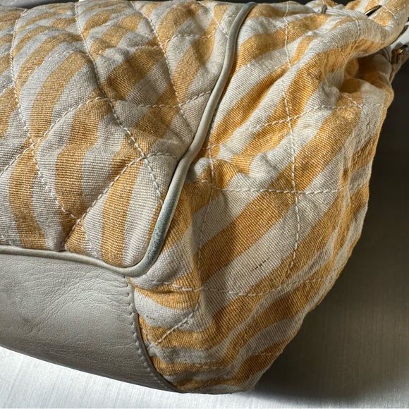 Chanel Vintage Canvas XL Drawstring Crossbody Tote in Yellow - Picture 8 of 14